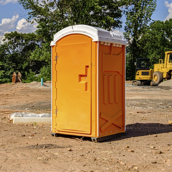 how often are the portable restrooms cleaned and serviced during a rental period in Fraser